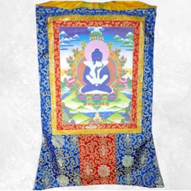 Thangka Tibétain Bouddha Sakyamouni 105 cm – Reproduction Artisanale