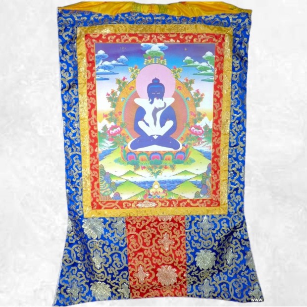 Thangka Tibétain Bouddha Sakyamouni 105 cm – Reproduction Artisanale