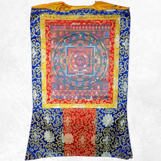 Thangka bouddhiste Mandala de Kalachakra 105 cm – Népal