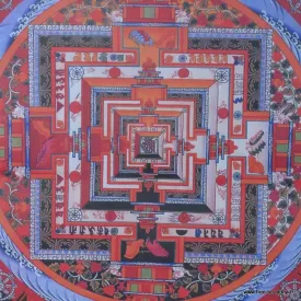 Thangka bouddhiste Mandala de Kalachakra 3 Bouddhas 105 cm - Thangkas tibétains