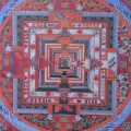 Thangka bouddhiste Mandala de Kalachakra 3 Bouddhas 105 cm - Thangkas tibétains