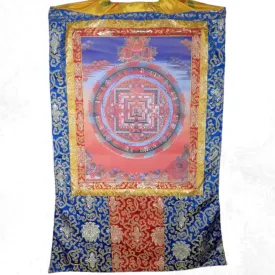 Thangka bouddhiste Mandala de Kalachakra 3 Bouddhas 105 cm - Thangkas tibétains
