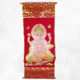 Tenture bouddhiste Dieu Ganesh sur velours – Symbole sacré tibétain