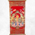 Tenture bouddhiste Manjushri sur velours – Symbole de sagesse tibétaine
