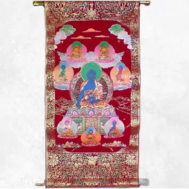 Tenture bouddhiste Bouddha de Médecine 42 x 20 cm - Tentures bouddhistes