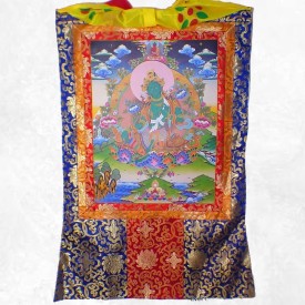 Thangka Tara Verte 105 cm – Grande reproduction tibétaine