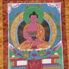 Tangka Bouddha Amitabha peint à la main – Art tibétain Népal