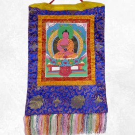 Tangka Bouddha Amitabha peint à la main – Art tibétain Népal