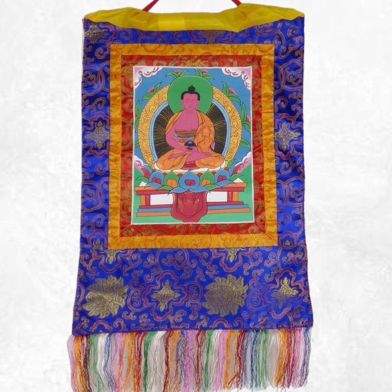 Tangka Bouddha Amitabha peint à la main – Art tibétain Népal