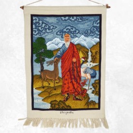 Tenture bouddhiste Lama Gourou en coton épais