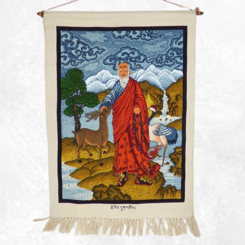 Tenture bouddhiste Lama Gourou en coton épais
