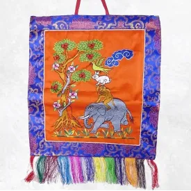 Tenture bouddhiste Quatre Amis couleur orange - Tentures bouddhistes