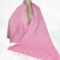 Châle en laine de yak rose, chaud et artisanal, made in Nepal