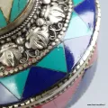 Boîte à bijoux bouddhiste symbole Om turquoise - Boîte à Bijoux tibétaine