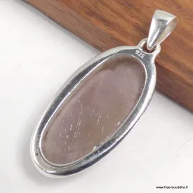 Pendentif Kunzite authentique ovale - argent 925 - Bijoux en Kunzite