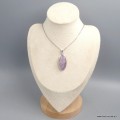 Pendentif Kunzite AUTHENTIQUE mauve ovale – argent 925