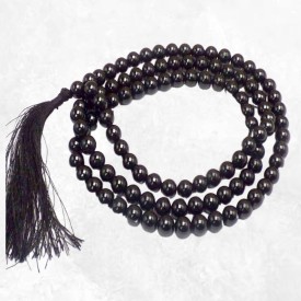 Mala tibétain en Tourmaline noire – collier de 108 perles artisanales