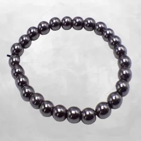 Bracelet mala en Hématite 8 mm - Bracelet en perles et Pierres naturelles