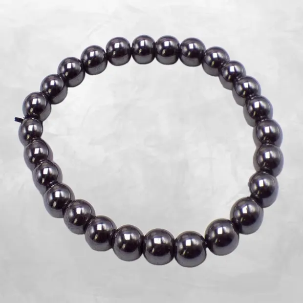 Bracelet mala en Hématite 8 mm - Bracelet en perles et Pierres naturelles