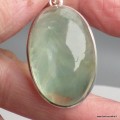 Grand pendentif Préhnite ovale cabochon argent 925 – Afrique du Sud