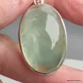 Grand Pendentif oval en Préhnite Cabochon - Pendentifs pierres naturelles