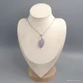 Pendentif Kunzite authentique forme marquise - argent 925 - Bijoux en Kunzite