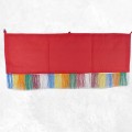 Tenture tibétaine Mahakala rouge en coton brodé 98 cm