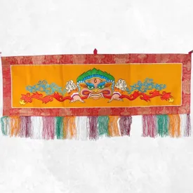 Tenture tibétaine Mahakala Safran turquoise - Tentures bouddhistes