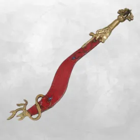 Epée de Manjushri courbe corail ou lapis lazuli - Objets rituels bouddhistes