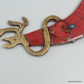 Epée de Manjushri courbe corail ou lapis lazuli - Objets rituels bouddhistes