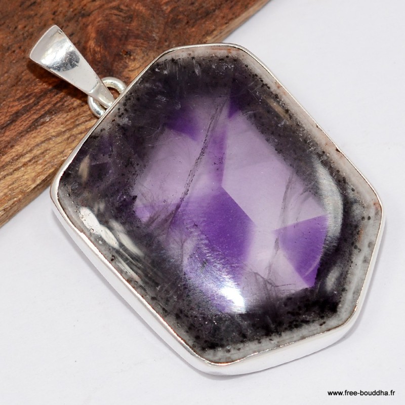 Grand pendentif Auralite 23 authentique en argent 925 – pierre rare