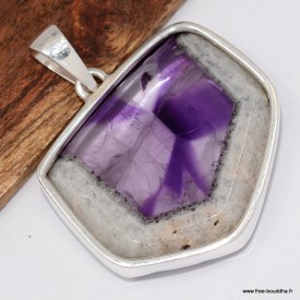 Grand pendentif Auralite 23 authentique en argent 925 – pierre rare