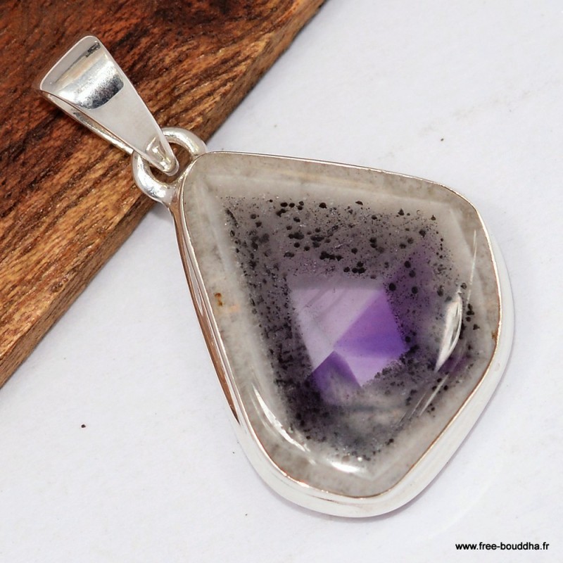 Petit pendentif Auralite 23 naturelle – argent 925 – pierre d’éveil