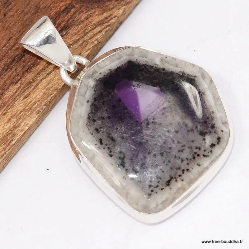 Pendentif Auralite 23 - cristal d’alignement intérieur - Pendentifs pierres naturelles