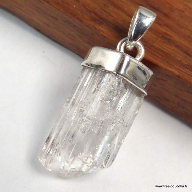 Pendentif Danburite brute argent 925 - Pendentifs pierres naturelles