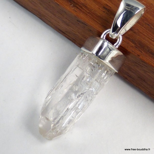 Pendentif Danburite authentique brute argent 925 - Pendentifs pierres naturelles