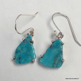 Boucles d'oreilles Turquoise Kingman brute - Boucles d'oreilles en pierres naturelles