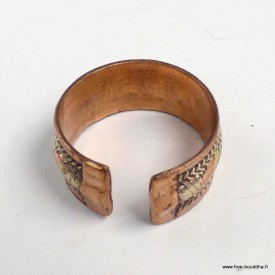 Bague tibétaine en cuivre et laiton, taille 59 à 65 - Bagues tibétaines bouddhistes