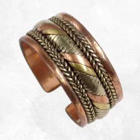 Bague tibétaine en cuivre et laiton, taille 59 à 65 - Bagues tibétaines bouddhistes