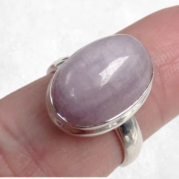 Bague Kunzite authentique nacrée taille 58 - Bagues pierres naturelles