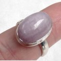 Bague Kunzite naturelle ovale nacrée taille 58 – Argent 925