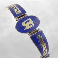 Bracelet tibétain Om et mantra couleur lapis lazuli - Bracelets tibétains bouddhistes