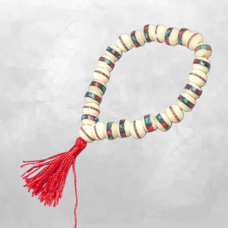 Bracelet tibétain porte-bonheur os de buffle - Bracelets tibétains bouddhistes