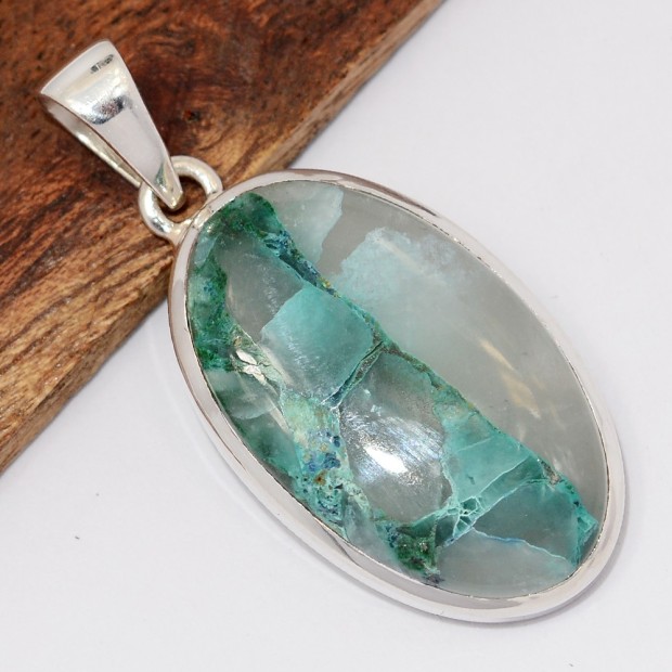 Pendentif Quantum Quattro ovale – Pierre d’Harmonisation – Argent 925