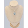 Pendentif Pierre de Lune et Tourmaline brut poli en argent 925