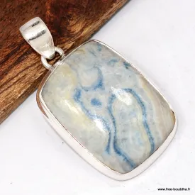 Pendentif Scheelite bleue véritable rectangulaire - Bijoux en Scheelite