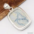 Pendentif Scheelite bleue véritable rectangulaire - Bijoux en Scheelite