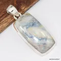 Pendentif Scheelite bleue véritable rectangulaire allongé - Bijoux en Scheelite