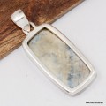 Pendentif Scheelite bleue rectangulaire en argent 925 naturel