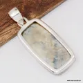 Pendentif Scheelite bleue véritable rectangulaire allongé - Bijoux en Scheelite